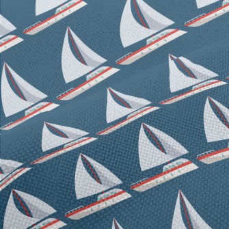 Simple Sailboat Pattern Performance Linen