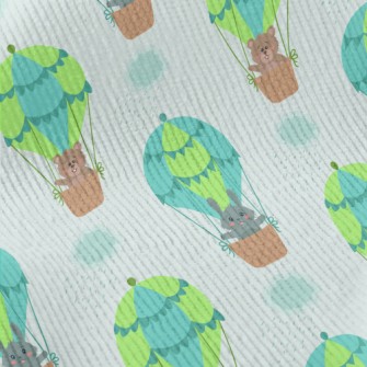 Rabbit And Bear Hot Air Balloo Standard Corduroy