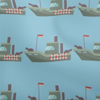 Sea Battleship Pattern Dobby
