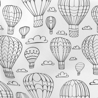 Hand Drawn Hot Air Balloon And Stretch Ponte