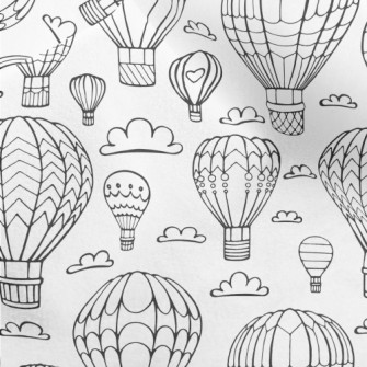 Hand Drawn Hot Air Balloon And Micro Fleece