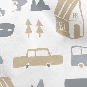 House And Car Graffiti Micro Fleece