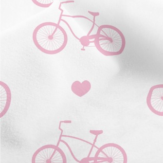Pink Bicycle And Love Heart Micro Fleece