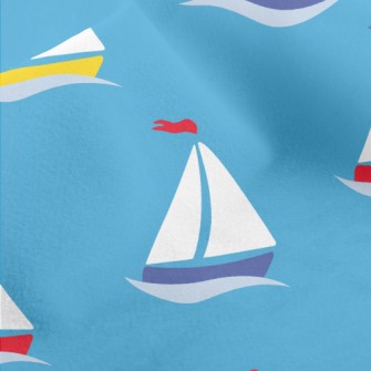 Cute Cartoon Sailboat Micro Fleece