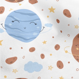 Cute Space Planets Micro Fleece
