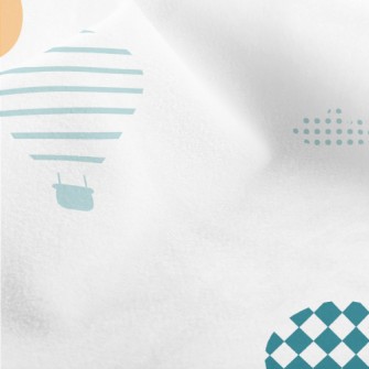 Colorful Pattern Hot Air Ballo Micro Fleece