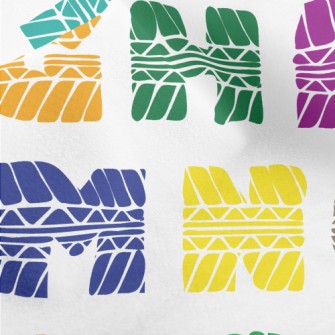 Colored Tire Marks Letters Micro Fleece