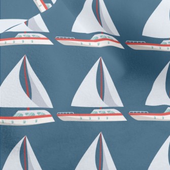 Simple Sailboat Pattern Micro Fleece