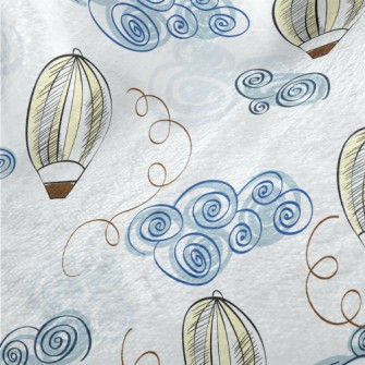 Hand Drawn Hot Air Balloon Doo Minky