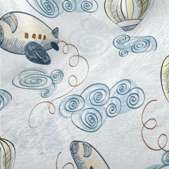 Doodle Airplane And Hot Air Ba Minky