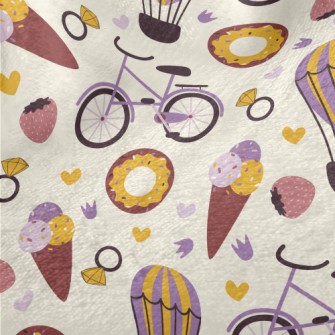 Cartoon Desserts And Transport Minky