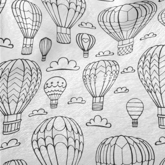 Hand Drawn Hot Air Balloon And Minky