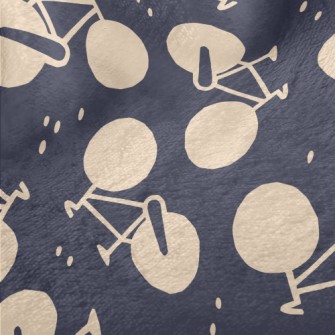 Cute Bicycle Silhouette Minky