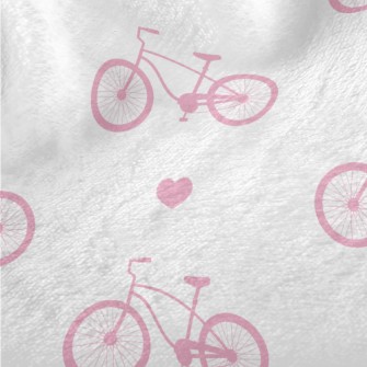Pink Bicycle And Love Heart Minky