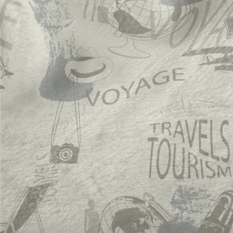 Retro Travel Elements Minky
