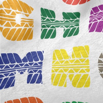 Colored Tire Marks Letters Minky