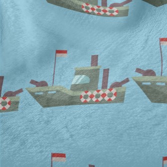 Sea Battleship Pattern Minky