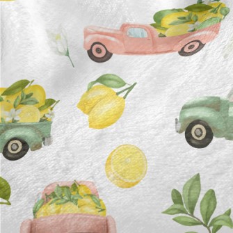 Old Truck Carrying Lemons Minky