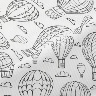 Hand Drawn Hot Air Balloon And Piqué