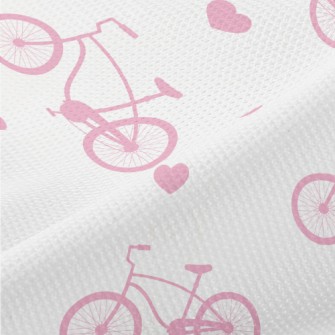 Pink Bicycle And Love Heart Piqué