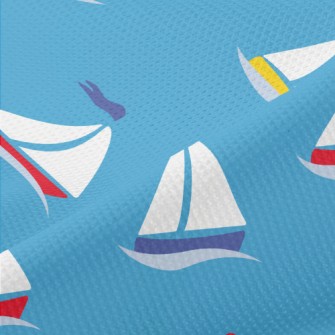 Cute Cartoon Sailboat Piqué