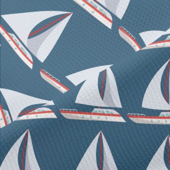 Simple Sailboat Pattern Piqué