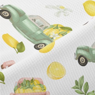 Old Truck Carrying Lemons Piqué