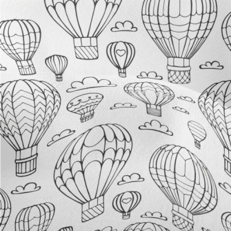 Hand Drawn Hot Air Balloon And Lightweight Performance Linen