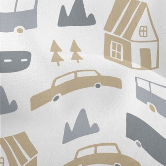 House And Car Graffiti Lightweight Performance Linen