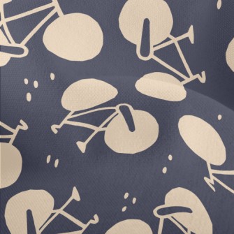 Cute Bicycle Silhouette Lightweight Performance Linen