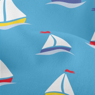 Cute Cartoon Sailboat Lightweight Performance Linen