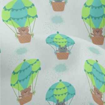 Rabbit And Bear Hot Air Balloo Lightweight Performance Linen