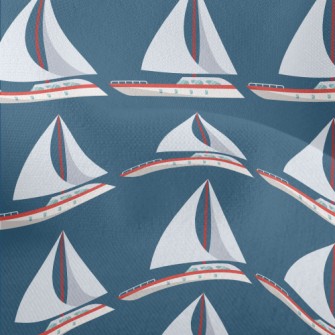 Simple Sailboat Pattern Lightweight Performance Linen