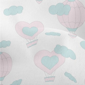 Pink Love Hot Air Balloon Lightweight Performance Linen
