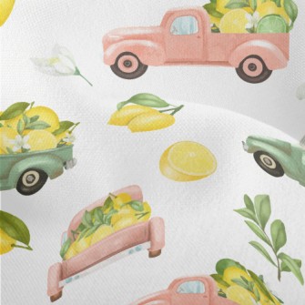 Old Truck Carrying Lemons Lightweight Performance Linen