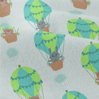 Rabbit And Bear Hot Air Balloo Modern Jersey