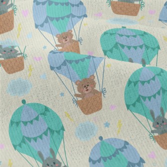 Cute Animals Riding Hot Air Ba Modern Jersey