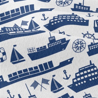 Blue Ship Silhouette Modern Jersey