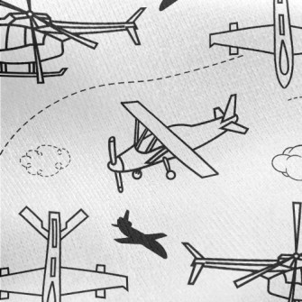 Helicopters And Airplanes Jersey Backed Fleece
