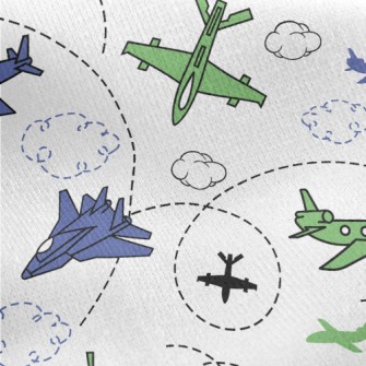 Airplanes And Jets Jersey Backed Fleece
