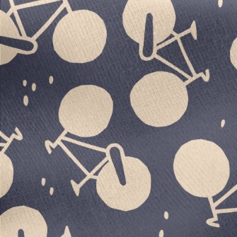 Cute Bicycle Silhouette Jersey Backed Fleece