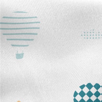 Colorful Pattern Hot Air Ballo Jersey Backed Fleece