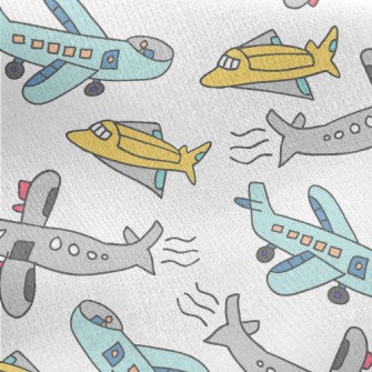 Children&#39;s Airplane Graffi Jersey Backed Fleece