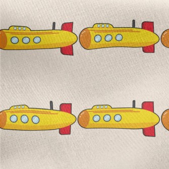 Cartoon Submarine Jersey Backed Fleece