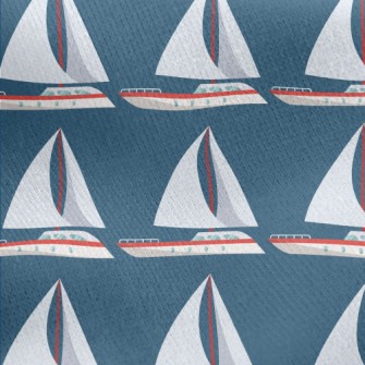 Simple Sailboat Pattern Jersey Backed Fleece