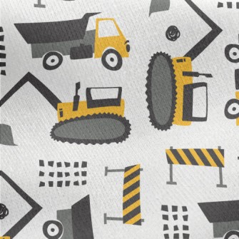 Construction Vehicle Jersey Backed Fleece
