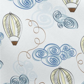 Hand Drawn Hot Air Balloon Doo Pongee