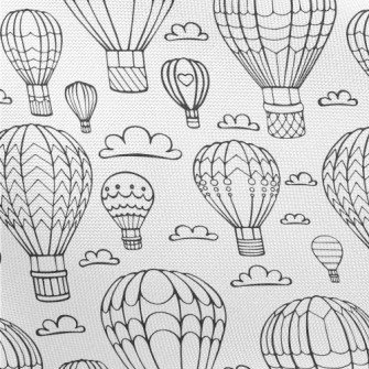 Hand Drawn Hot Air Balloon And Pongee