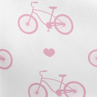 Pink Bicycle And Love Heart Pongee