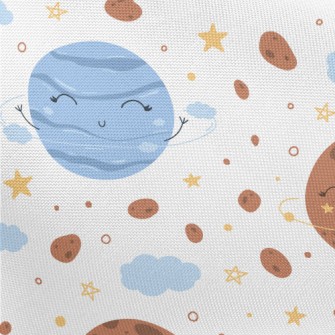 Cute Space Planets Pongee